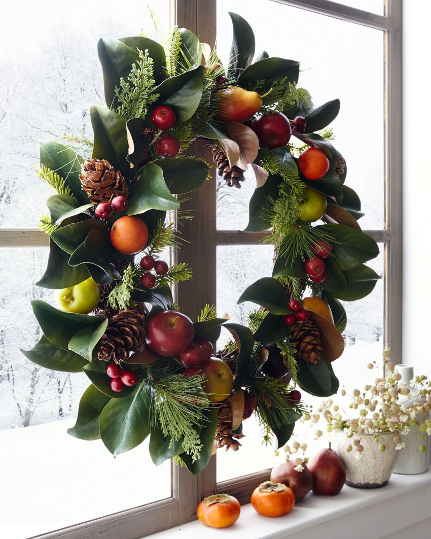 A fruit wreath is perfect for fall! Source: Veranda